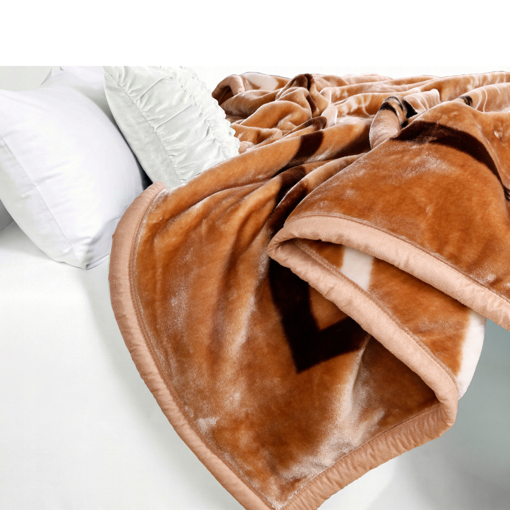 Tulip Heavy Winter Season Double Bed Reversible Blanket  - Ambrose Beige