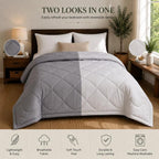 Premium Double Bed Reversible Light Weight Comforter - Ash Grey