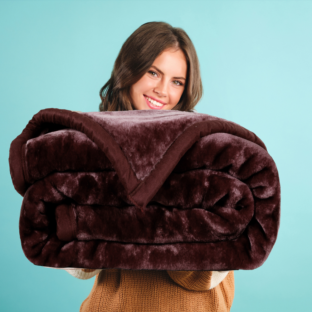 Chocolate Shade  - Premium Double Bed All Season Blanket