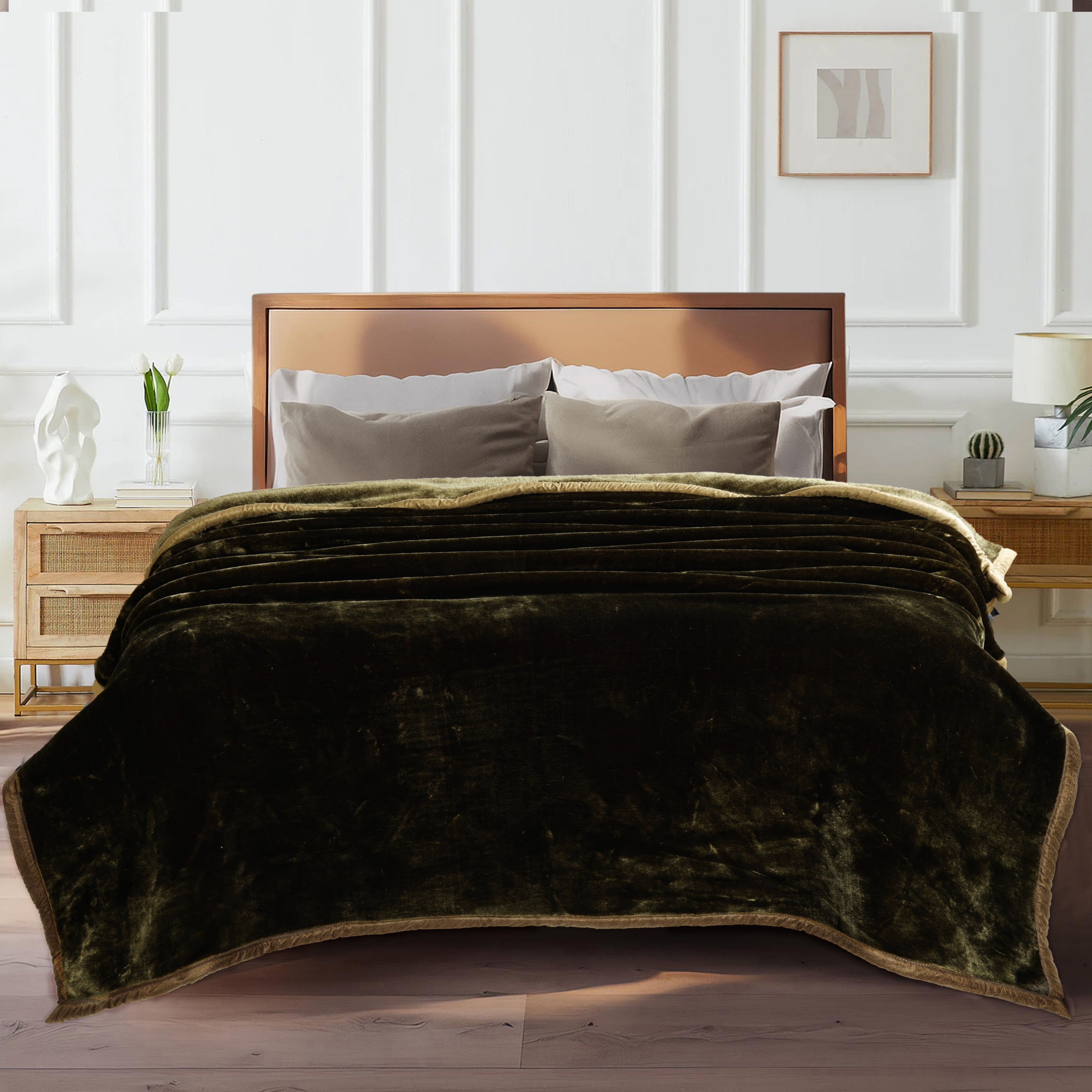 Olive Green - Dual Season Premium Double Bed Blanket