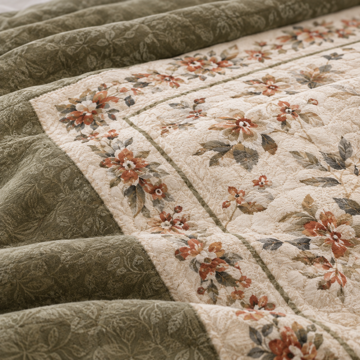 Malibu Premium Printed Single Bed Single Layer Blanket 1.6 Kg  - Dried Herb