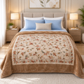 Malibu Premium Printed Single Bed Single Layer Blanket 1.6 Kg  - Beige