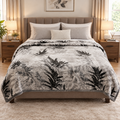 Malibu Premium Printed Single Bed Single Layer Blanket 1.6 Kg  - Grey