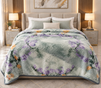 Malibu Premium Printed Single Bed Single Layer Blanket 1.6 Kg  - Glacier
