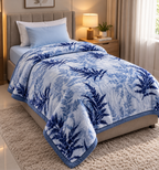 Malibu Premium Printed Single Bed Single Layer Blanket 1.6 Kg   - Denim Blue