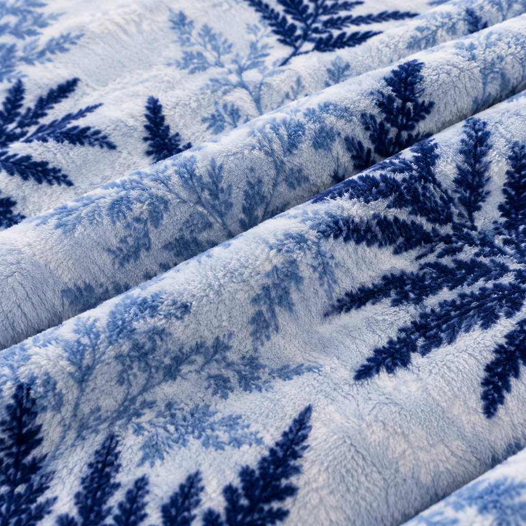 Malibu Premium Printed Single Bed Single Layer Blanket 1.6 Kg   - Denim Blue