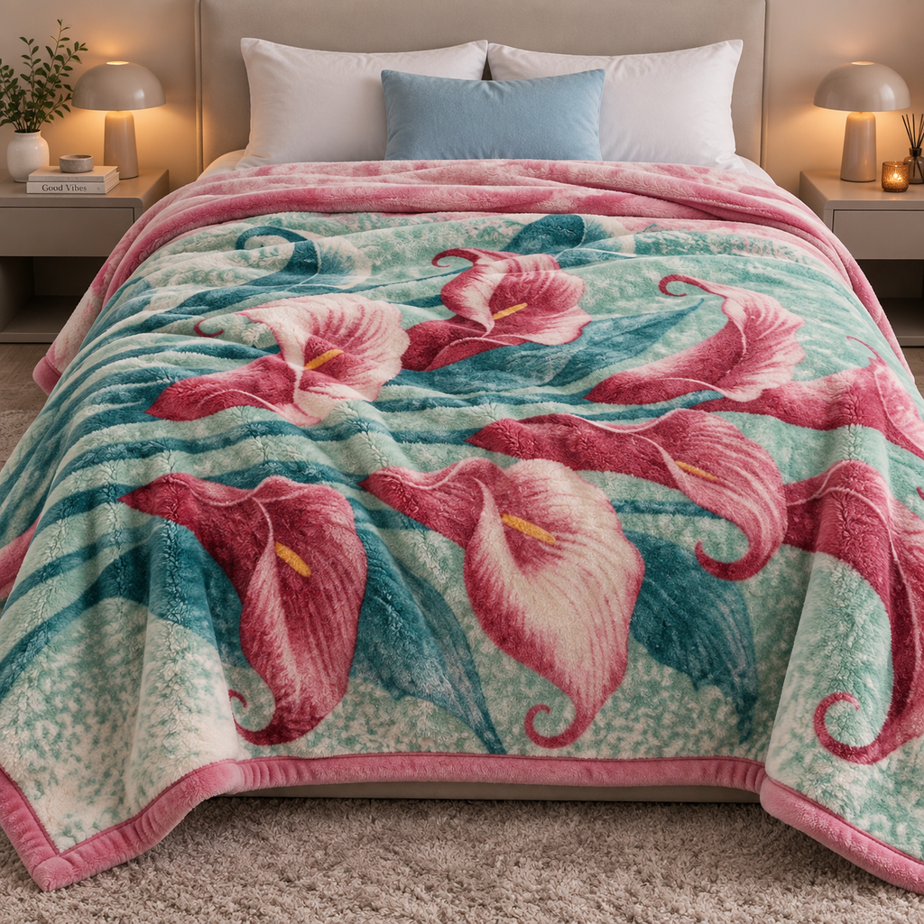 Dreamy Wrap Printed Double Bed Single Layer Blanket - Teal