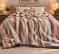 Dreamy Wrap Printed Double Bed Single Layer Blanket - Grey