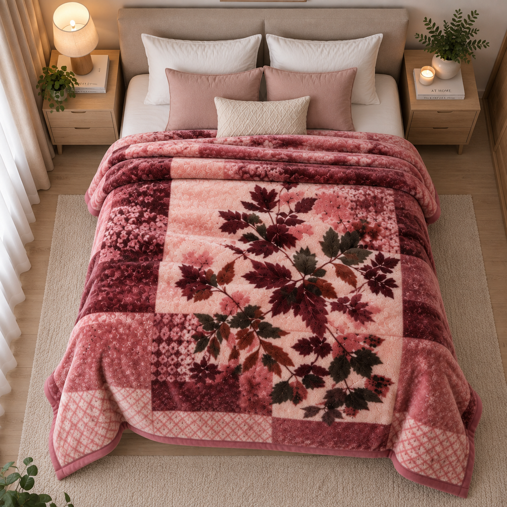 Royal Heaven Premium Double Bed Double Layer Winter Blanket 5.5 KG - Rose