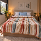Dreamy Wrap Printed Double Bed Single Layer Blanket - Beige
