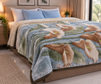 Dreamy Wrap Printed Double Bed Single Layer Blanket - Olive