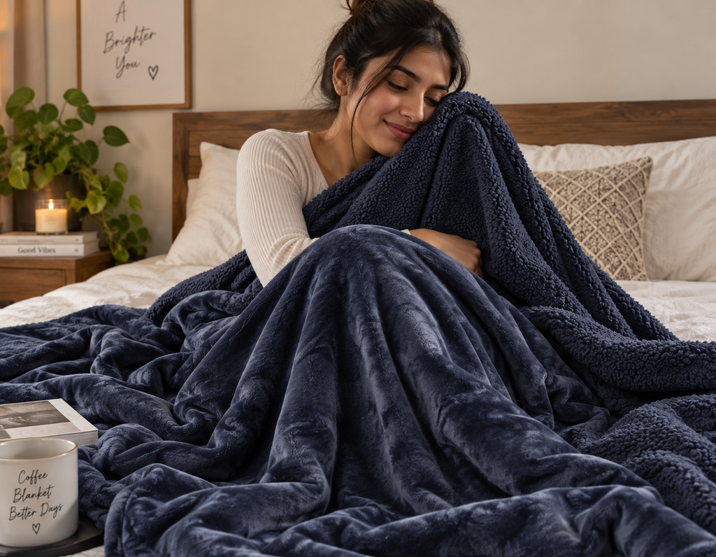 Abrazo Premium Sherpa Blanket - Grey