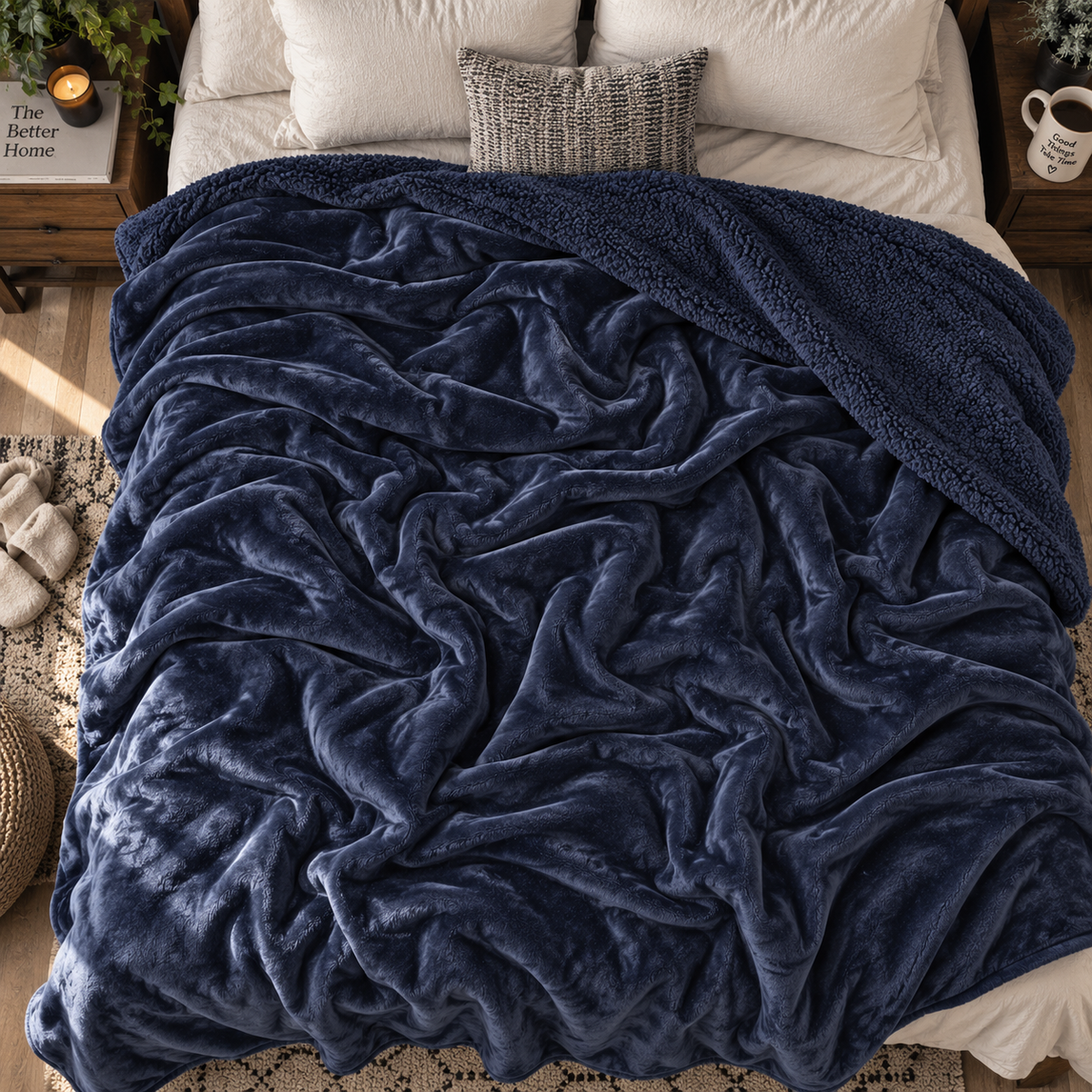Abrazo Premium Sherpa Blanket - Grey