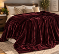 Abrazo Premium Sherpa Blanket - Wine