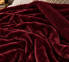 Abrazo Premium Sherpa Blanket - Wine