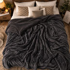 Abrazo Premium Sherpa Blanket - Black