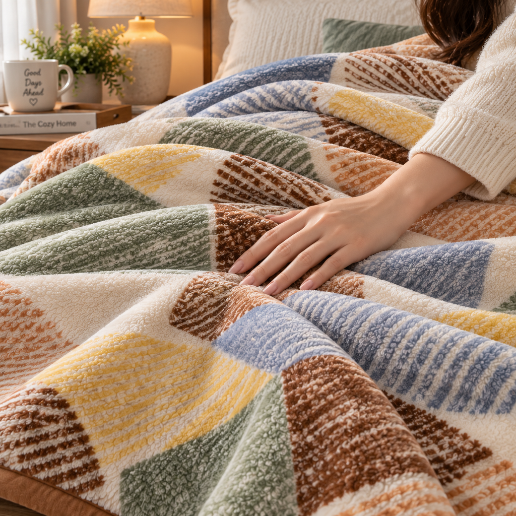 Dreamy Wrap Printed Double Bed Single Layer Blanket - Pista