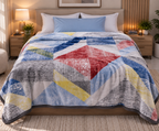 Dreamy Wrap Printed Double Bed Single Layer Blanket - Blue