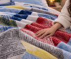 Dreamy Wrap Printed Double Bed Single Layer Blanket - Blue