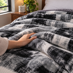 Velvet Rose Printed Single Bed Double Layer Blanket - Grey