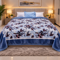 Laguna Printed Double Bed Double Layer 4.5kg Blanket - Blue