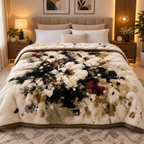 Laguna Printed Double Bed Double Layer 4.5kg Blanket - Dried Herb