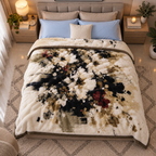 Laguna Printed Double Bed Double Layer 4.5kg Blanket - Dried Herb