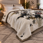 Laguna Printed Double Bed Double Layer 4.5kg Blanket - Dried Herb