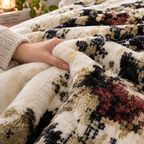 Laguna Printed Double Bed Double Layer 4.5kg Blanket - Dried Herb