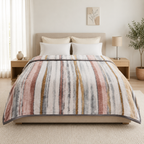 Dreamy Wrap Printed Double Bed Single Layer Blanket - Grey