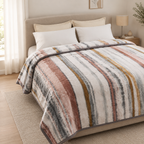 Dreamy Wrap Printed Double Bed Single Layer Blanket - Grey
