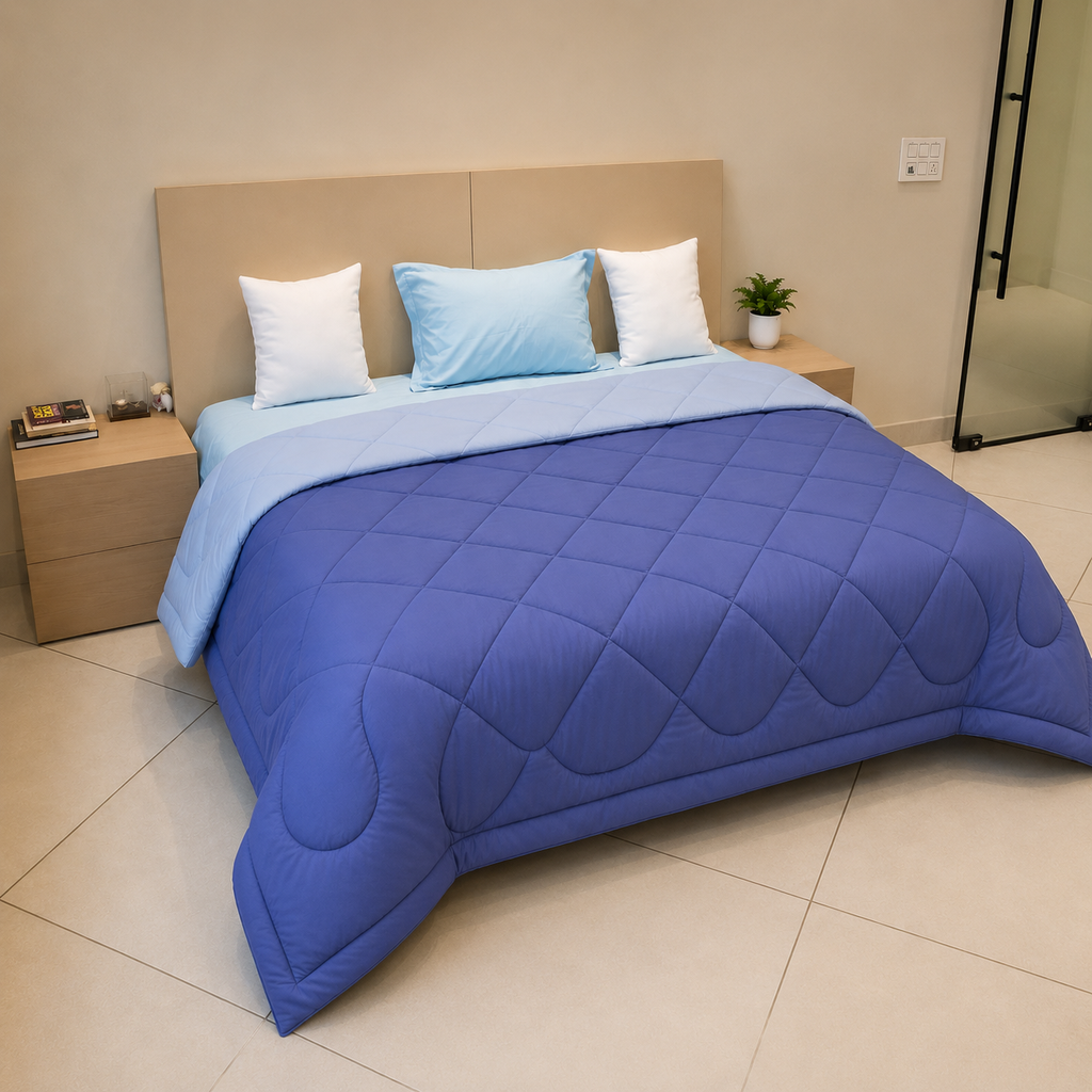Premium Double Bed Reversible Light Weight Comforter - Violet