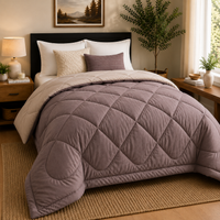 Premium Double Bed Reversible Light Weight Comforter - Mud Brown