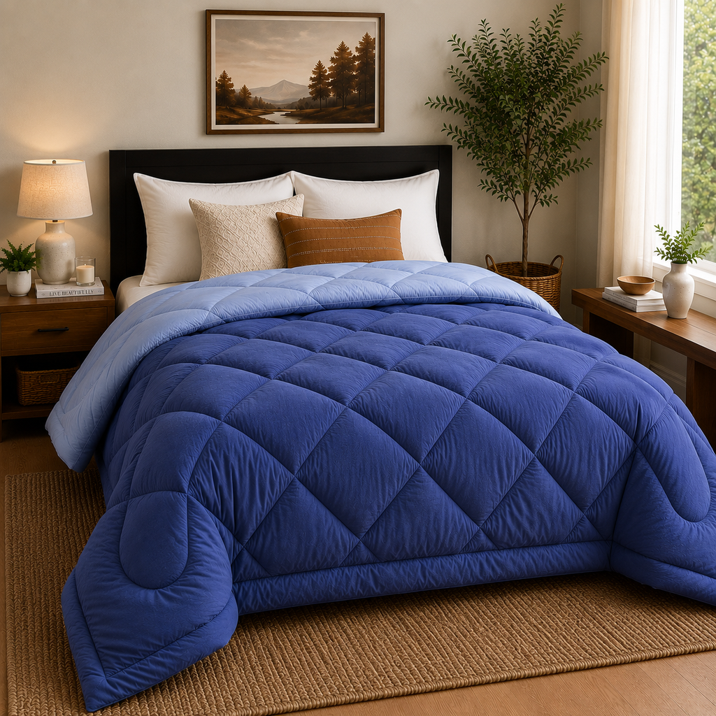 Premium Double Bed Reversible Light Weight Comforter - Violet