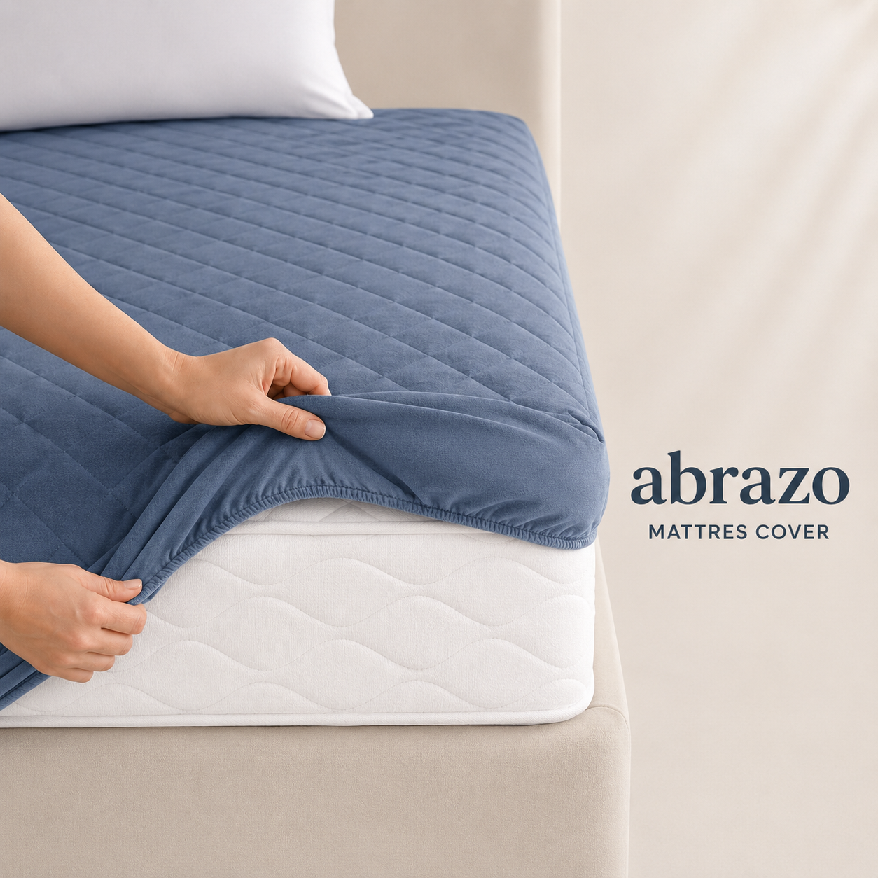 Water Proof 3 Layer Mattress Cover - Denim