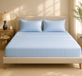 Blue Whisper - Cotton Feel Fitted Bedsheet Set