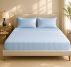 Blue Whisper - Cotton Feel Fitted Bedsheet Set