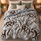 Royal Heaven Premium Double Bed Double Layer Winter Blanket 5.5 KG - Denim