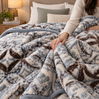 Royal Heaven Premium Double Bed Double Layer Winter Blanket 5.5 KG - Denim