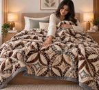 Royal Heaven Premium Double Bed Double Layer Winter Blanket 5.5 KG - Chocolate
