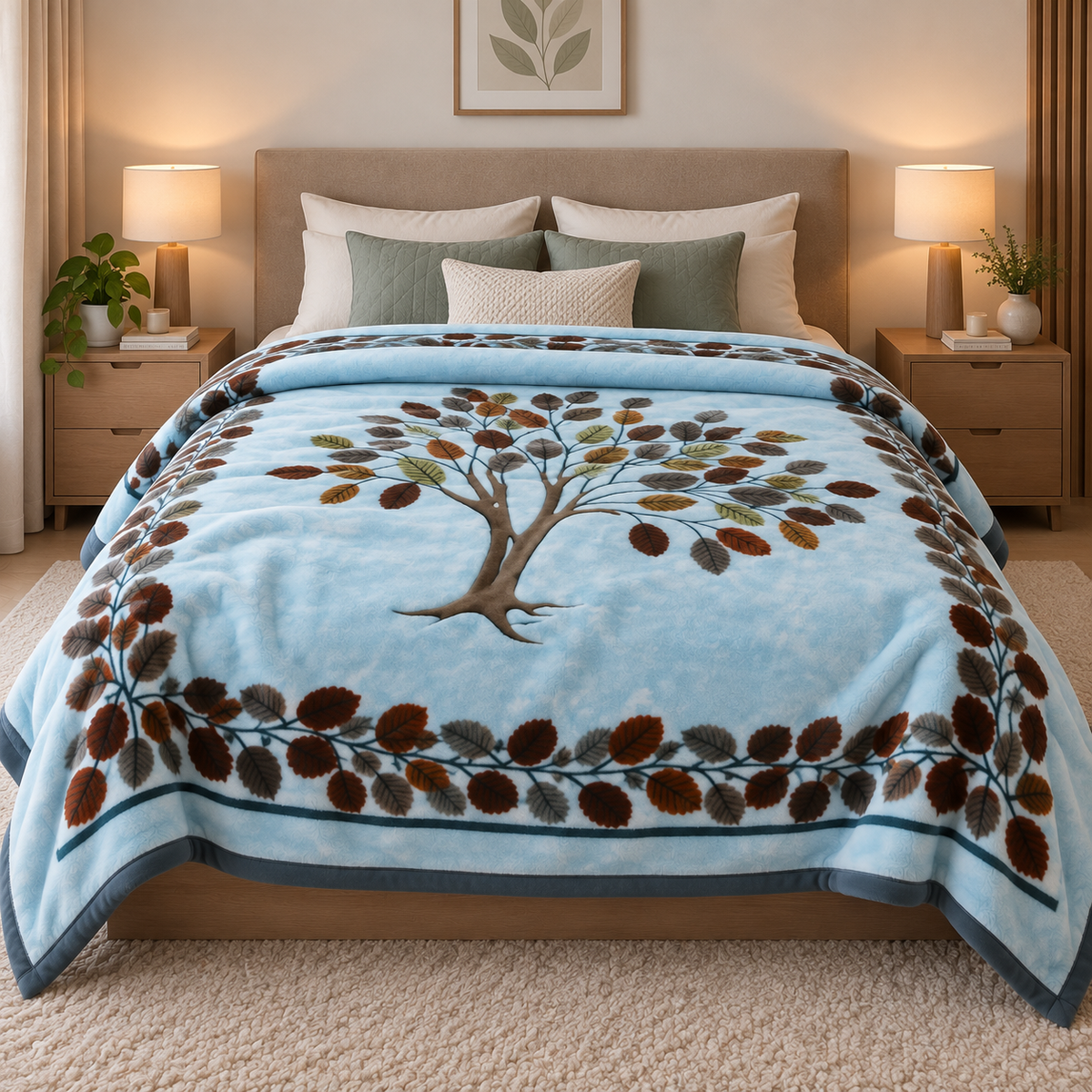Royal Heaven Premium Double Bed Double Layer Winter Blanket 5.5 KG - Glacier