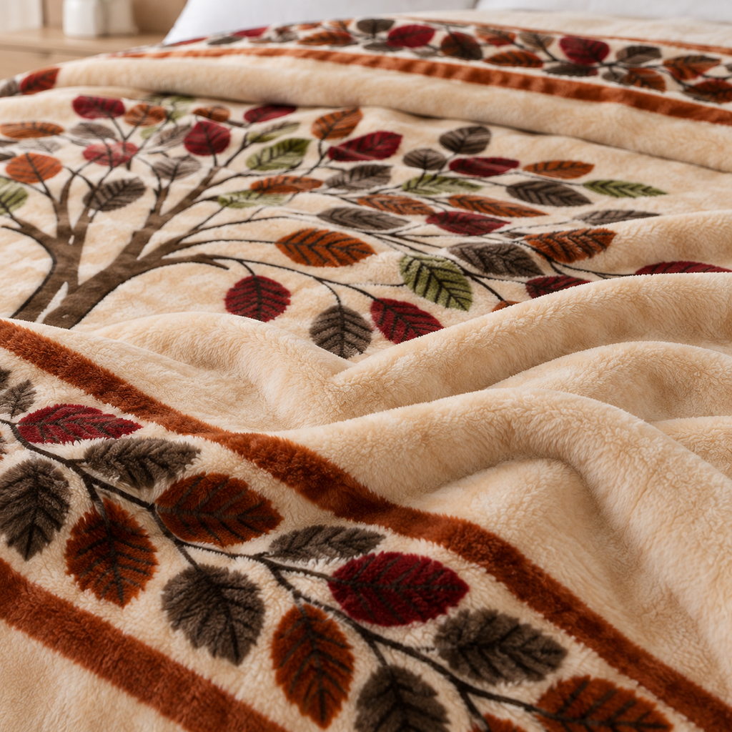 Royal Heaven Premium Double Bed Double Layer Winter Blanket 5.5 KG - Beige
