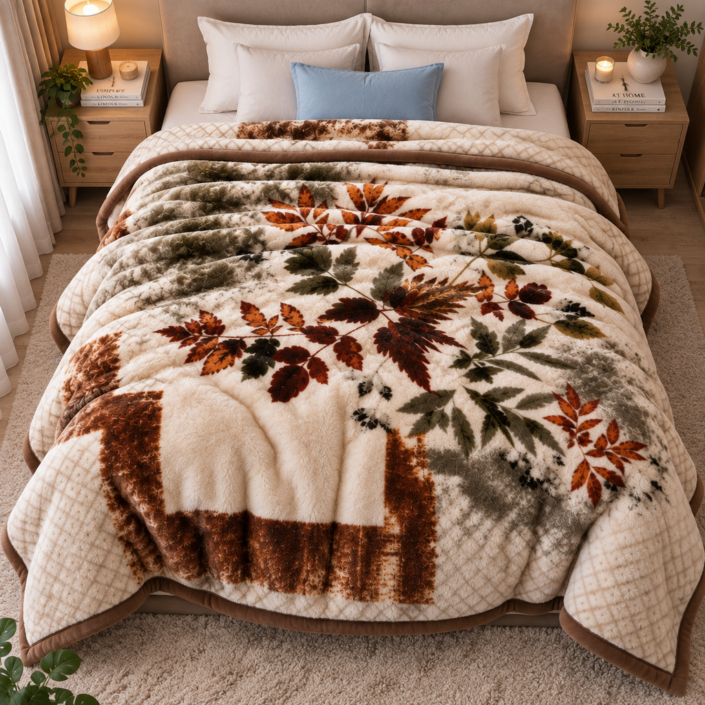 Royal Heaven Premium Double Bed Double Layer Winter Blanket 5.5 KG - Walnut
