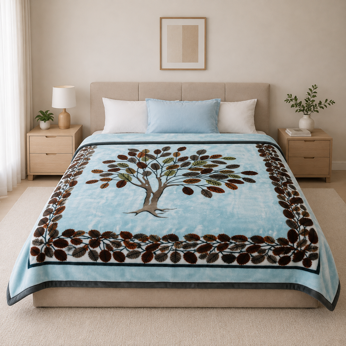 Royal Heaven Premium Double Bed Double Layer Winter Blanket 5.5 KG - Glacier