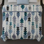 Dreamy Wrap Printed Double Bed Single Layer Blanket - Peacock