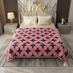 Malibu Premium Printed Single Bed Single Layer Blanket 1.6 Kg  - Rose