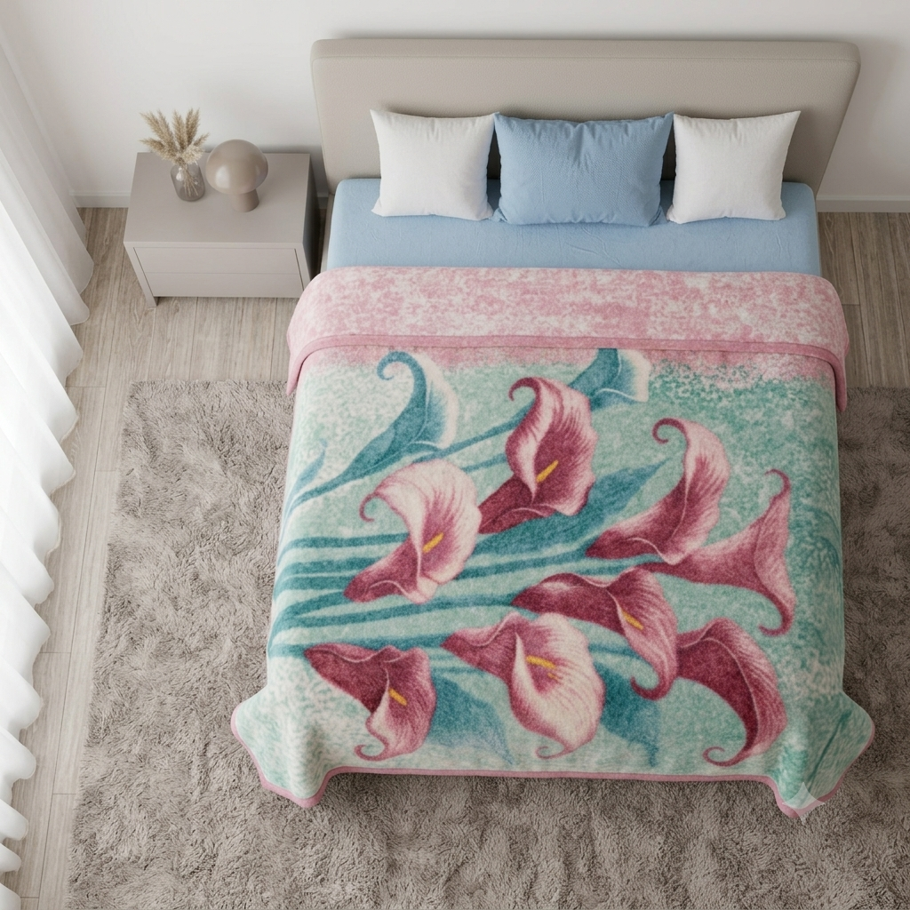Dreamy Wrap Printed Double Bed Single Layer Blanket - Teal