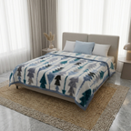 Dreamy Wrap Printed Double Bed Single Layer Blanket - Peacock