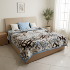 Royal Heaven Premium Double Bed Double Layer Winter Blanket 5.5 KG - Denim
