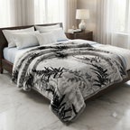 Malibu Premium Printed Single Bed Single Layer Blanket 1.6 Kg  - Grey